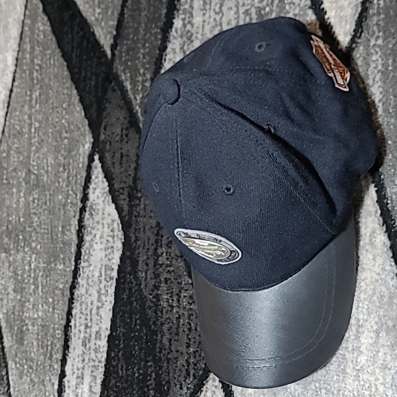 HARLEY DAVIDSON EMBROIDERED METAL BAR & SHIELD LEATHER LOGO HAT - Picture 5 of 13